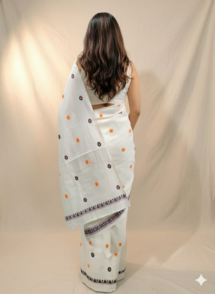 Chador Mekhela (White) COTTON KESAPAT